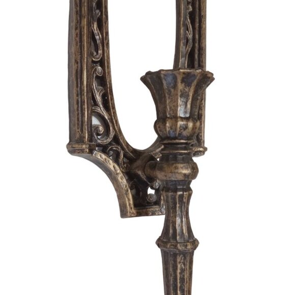 1965 Vtg. Homco MCM Ornate Wall Sconce Candle Holder Set - Picture 8 of 16